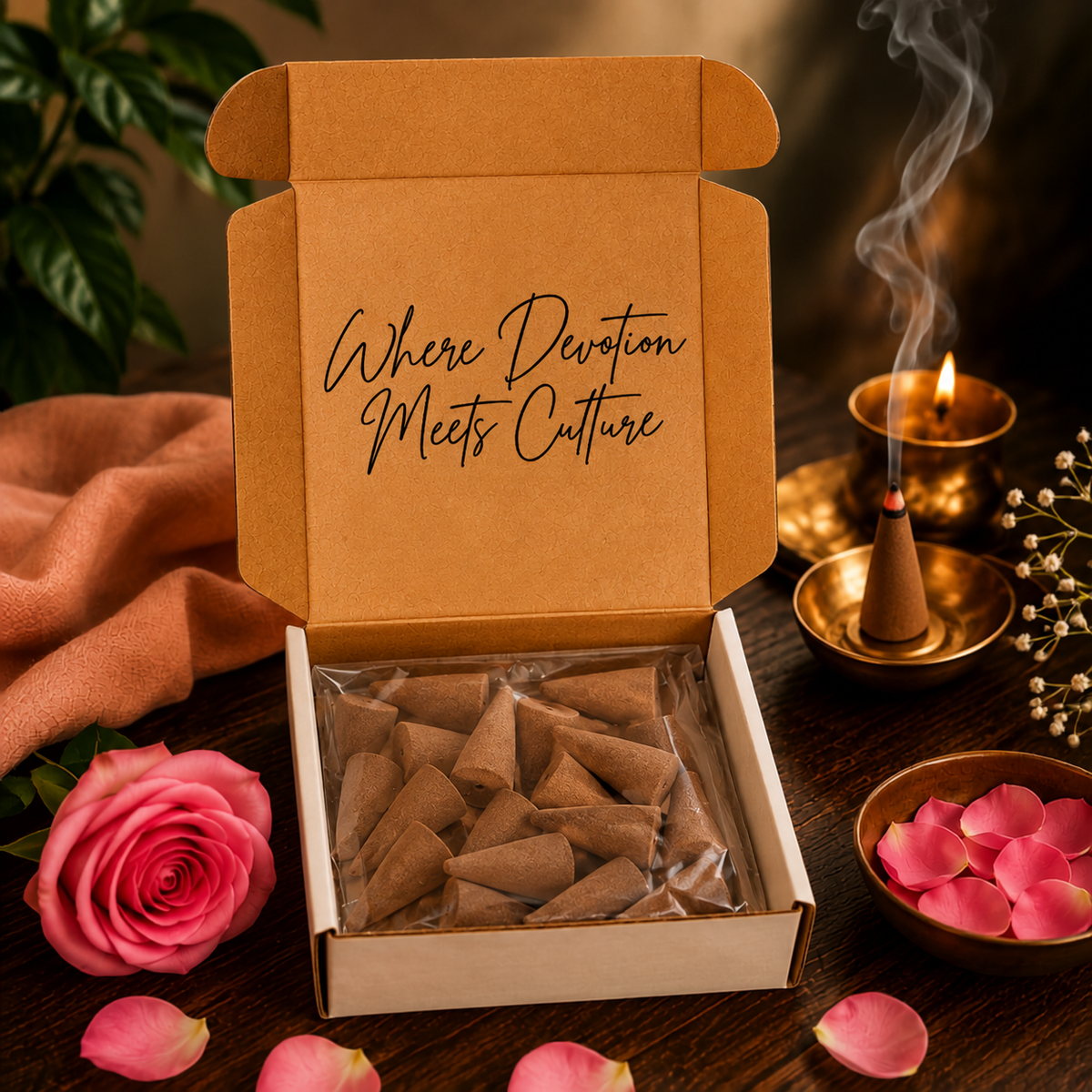 Rose Dhoop Cones | 30 cones
