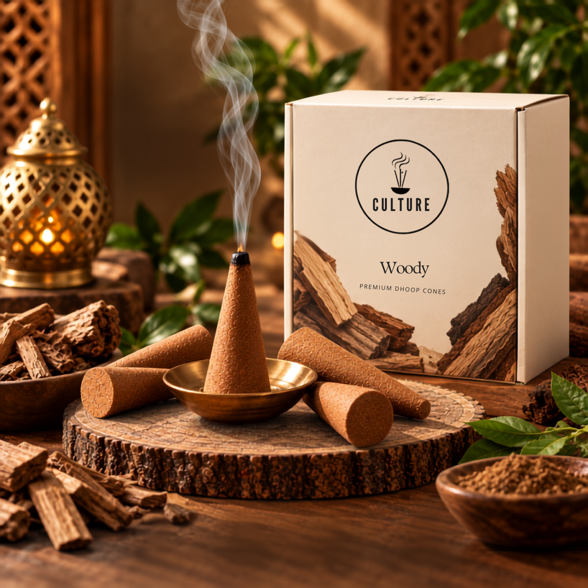 Woody Dhoop Cones | 30 Cones
